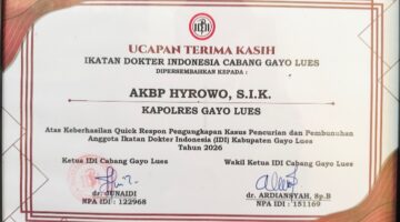 IDI Gayo Lues Sampaikan Apresiasi, Kapolres Dinilai Sigap Ungkap Kasus Tragis