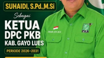 Suhaidi Resmi Pimpin DPC PKB Gayo Lues Periode 2026–2031
